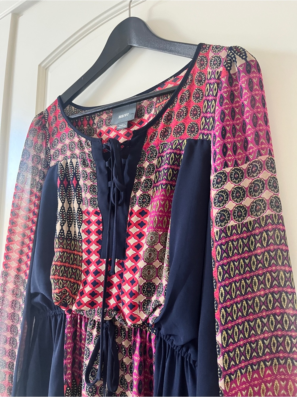 Maeve Anthropologie Geometric Print Midi Dress | S | Boho Chic | Eclectic